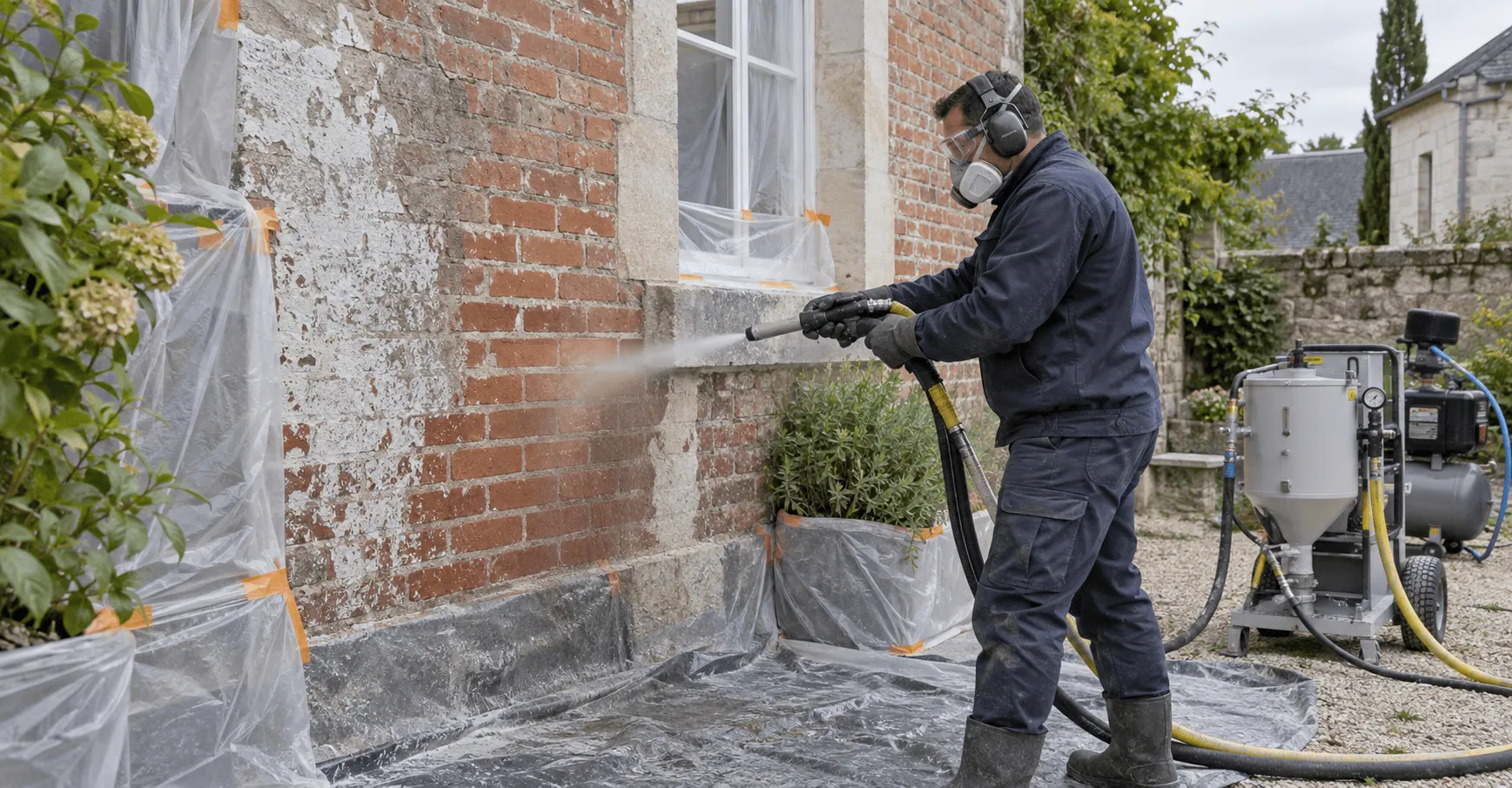 Décapage et hydrogommage d’une surface extérieure