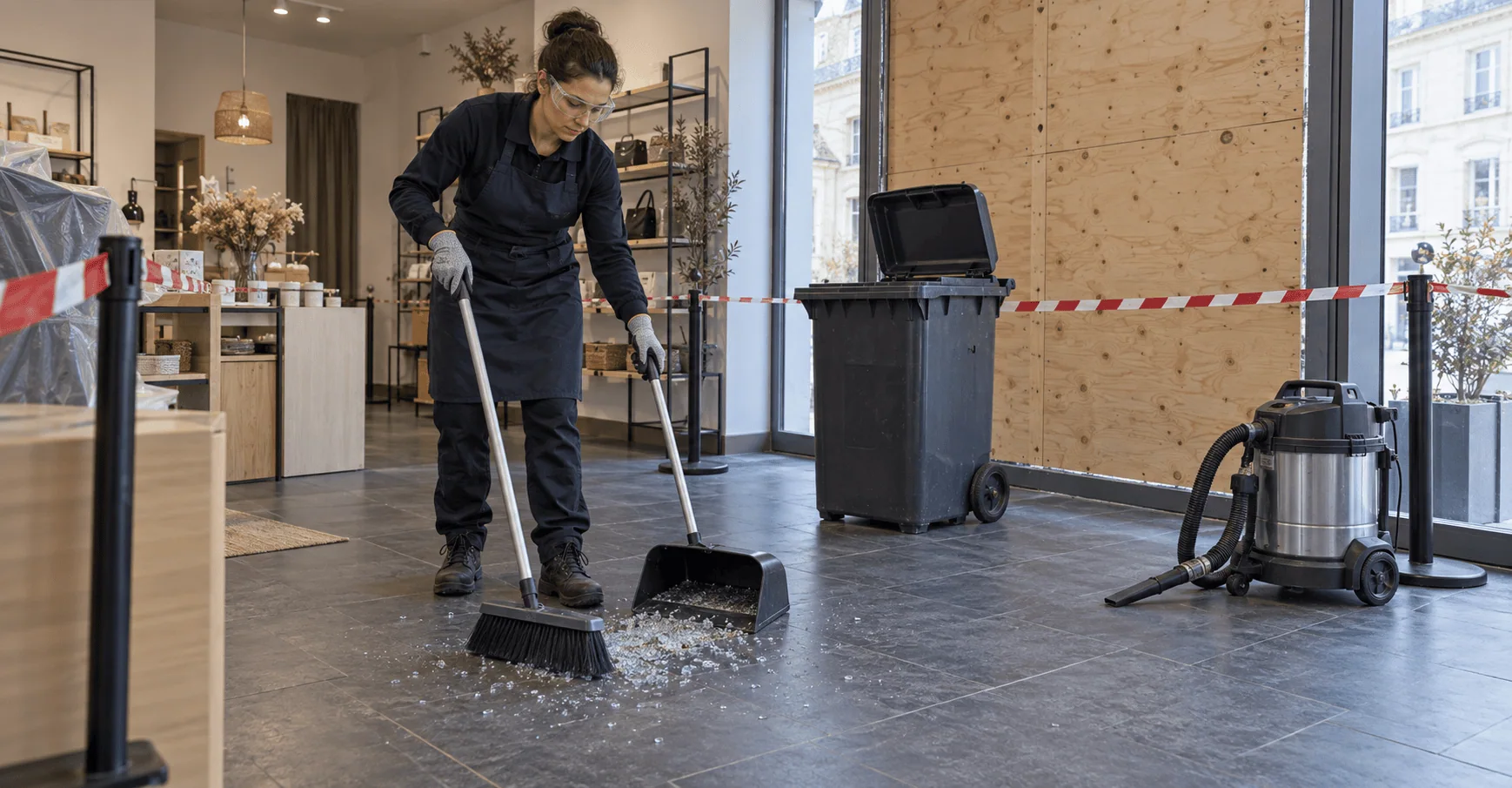 Nettoyage de traces de vandalisme et graffitis sur des locaux professionnels