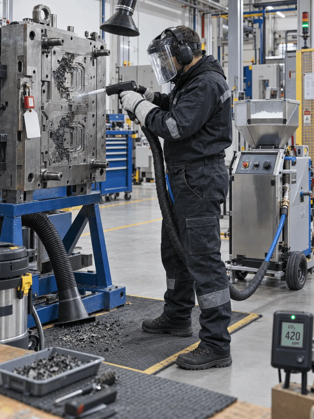 Décapage cryogénique d’une surface technique